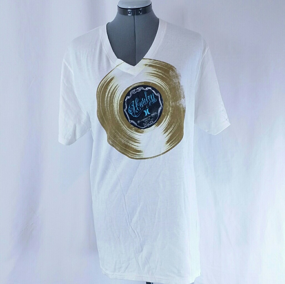 Hurley White T-Shirt Record Microphone for Youth
